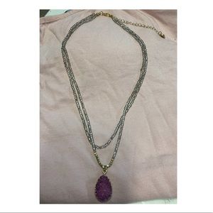 Druzy style layered necklace